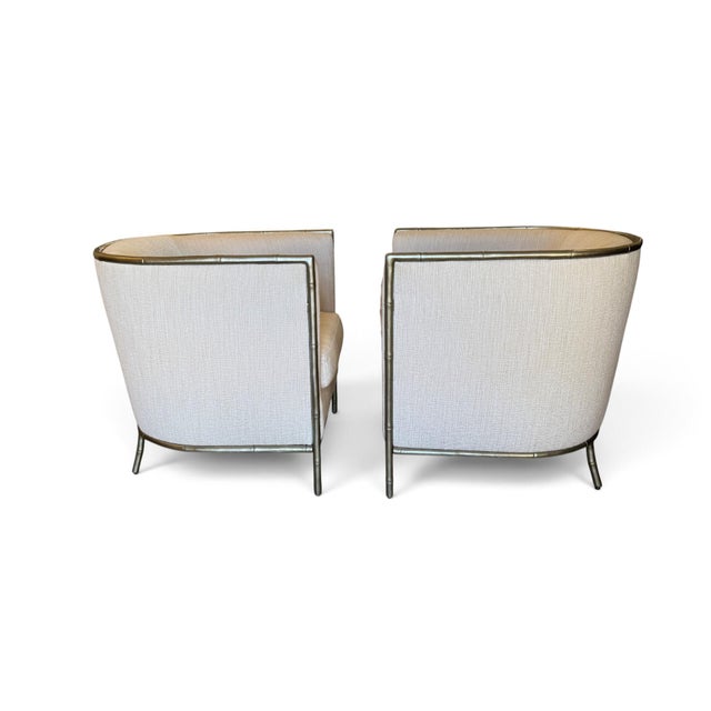 Bernhardt Interiors Faux Bamboo Meredith Barrel Chairs, a Pair For Sale In Miami - Image 6 of 16