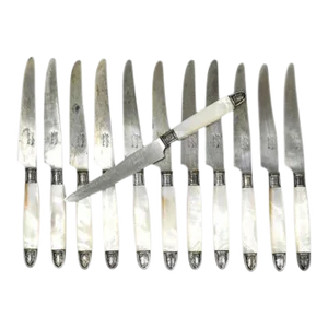 19th Century French Pearl Handle Knives- Set of 12