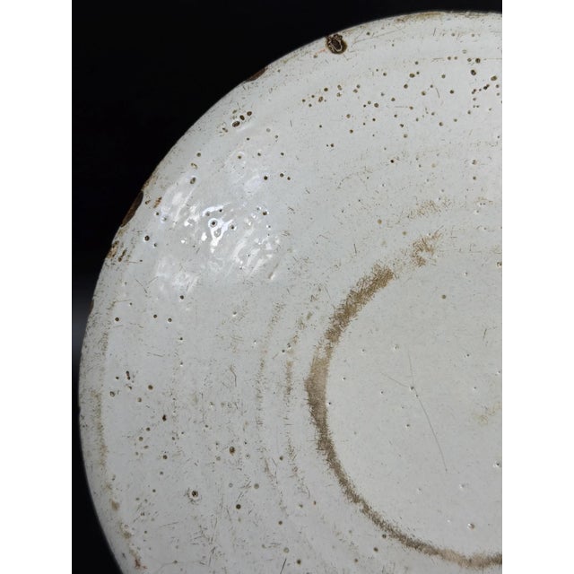 Blue Dutch Delft Blue and White Plate with Hand Painted Chinoiserie, 17th Century For Sale - Image 8 of 10