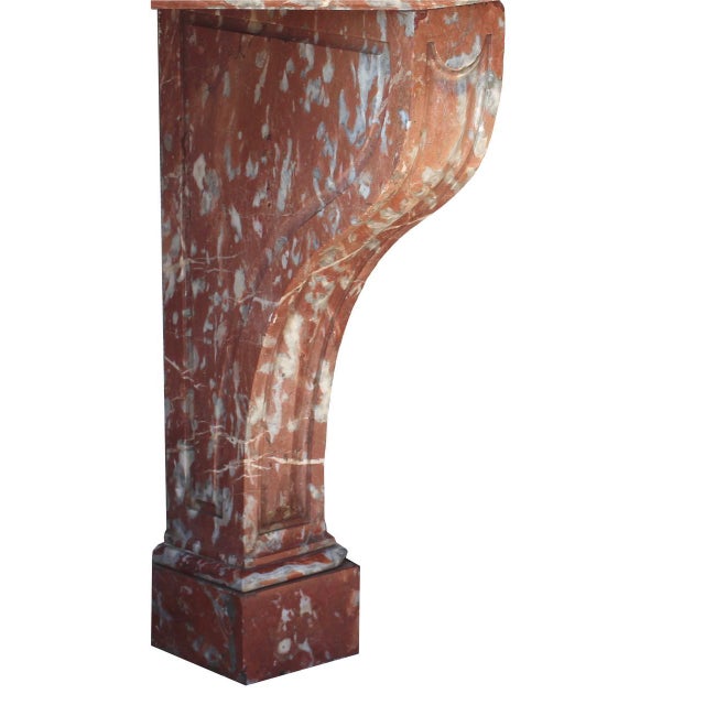 Gothic Mid 19th Century Louis XVI Royal Rouge Marble Console Table For Sale - Image 3 of 12