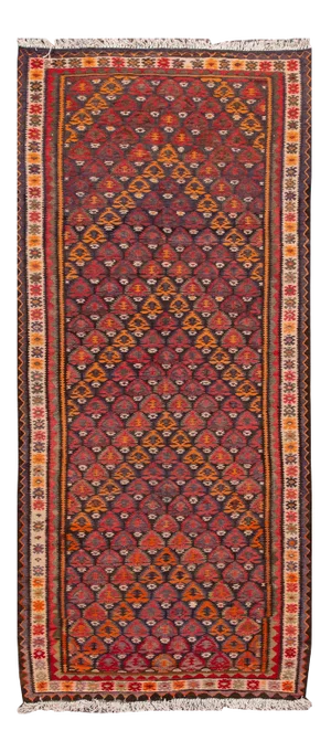 Mid-20th Century Vintage Kilim Rug 4' 5" X 10'