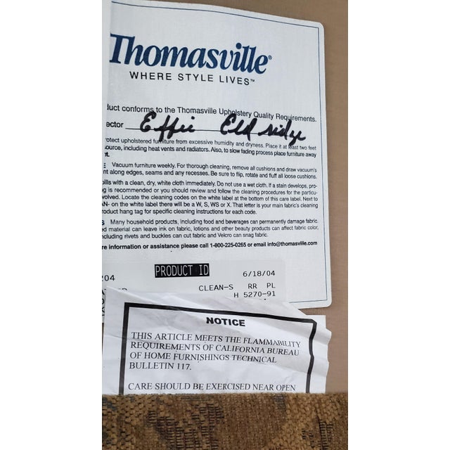 Thomasville Vintage Thomasville Traditional English Skirted Pillowback Oversized Chair and Ottoman in Earth Tones For Sale - Image 4 of 5