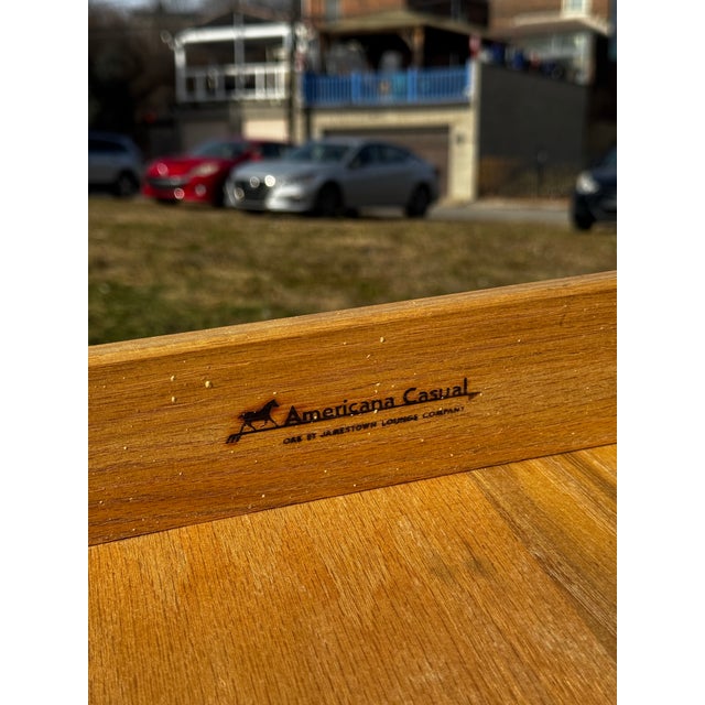 1950s 1950s Jack Van Der Molen Oak MCM Full Bed & Nightstand For Sale - Image 5 of 6