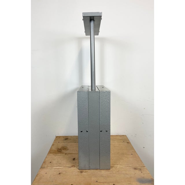 Large Square Industrial Double-Sided Factory Clock from Pragotron, 1960s For Sale - Image 6 of 17