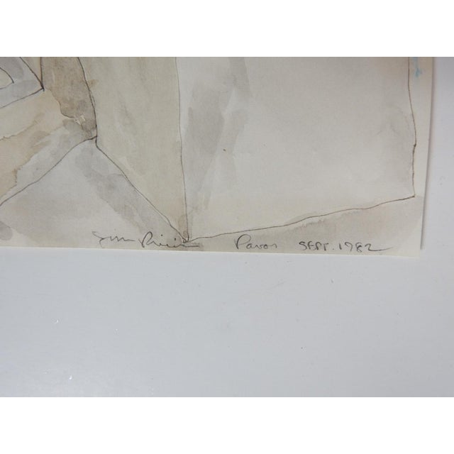 1982 watercolor on paper modernist painting of abstract garden by Jim Prior (20th-21st c.) American. Signed and dated...