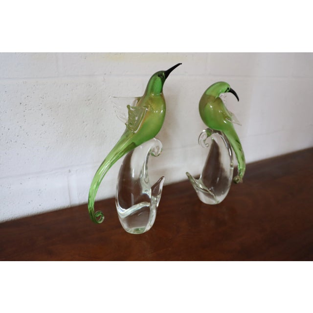 Late 20th Century Murano Glass Birds-Pair For Sale - Image 5 of 10