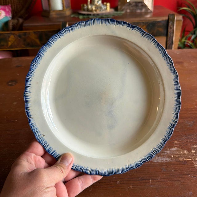 A Very Nice Antique Blue Feather-Edge Pearlware Plate, Circa 1800 For Sale - Image 4 of 13