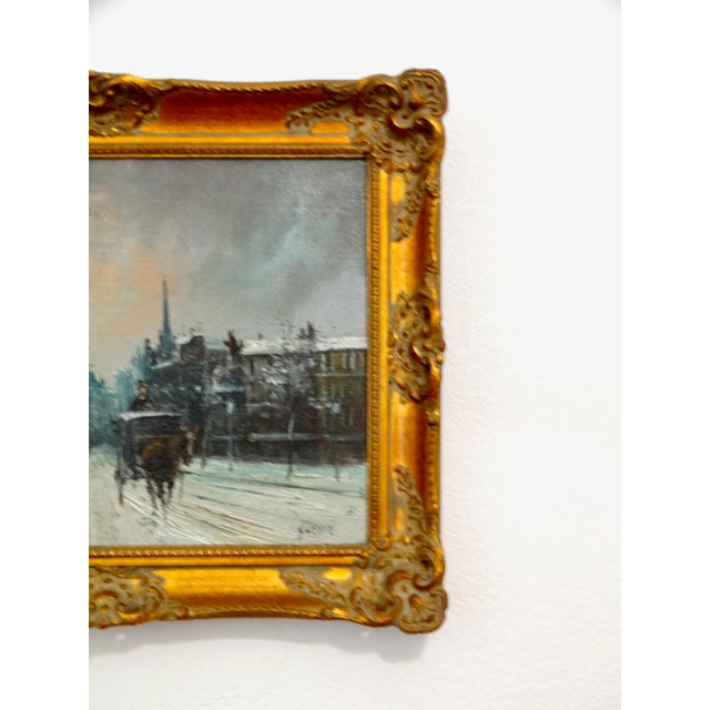 1960s Impressionist Parisian Winter Street Scene Oil Painting, G Legg French School For Sale - Image 5 of 12