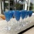 Vintage Murano Blue Raised Circle Wineglasses Attributed to Mario Badioli - Set of 9 For Sale - Image 10 of 10