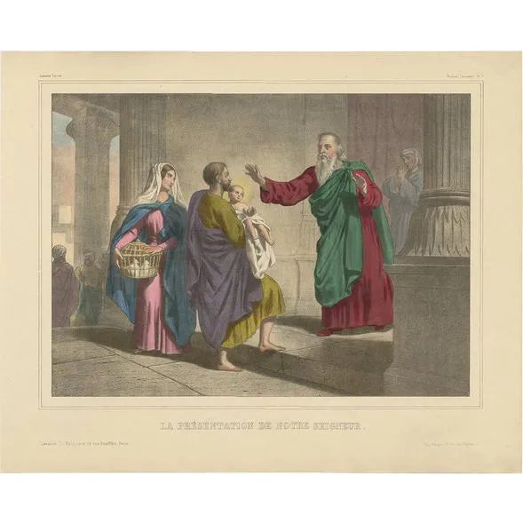 Becquet Frères, No. 7, Presentation of Jesus at the Temple, 1840, Print For Sale