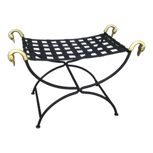 Mid 20th Century Neo Classic Curule Swan Stool Attributed to Maison Jansen