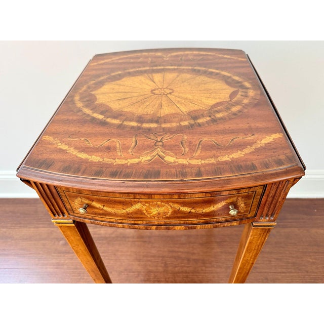 Maitland - Smith Maitland Smith Drop Leaf Side Table on Casters For Sale - Image 4 of 8