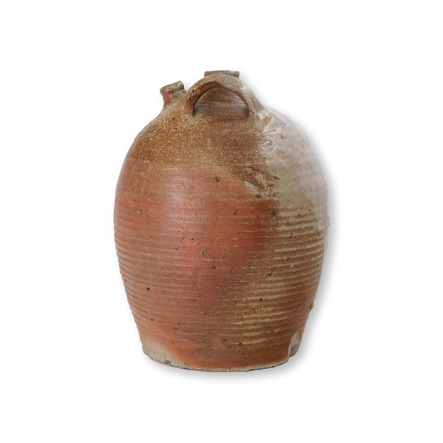 Antique French Glazed Terracotta Olive Oil Jug For Sale - Image 4 of 6