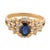 Contemporary Vintage Sapphire Diamond 18k Yellow Gold Ring, Size 6 For Sale - Image 3 of 6