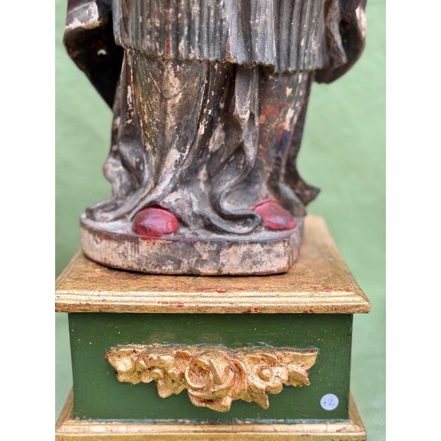 Polychrome Wood Carving of Pope Borgia, 1600s For Sale - Image 4 of 12