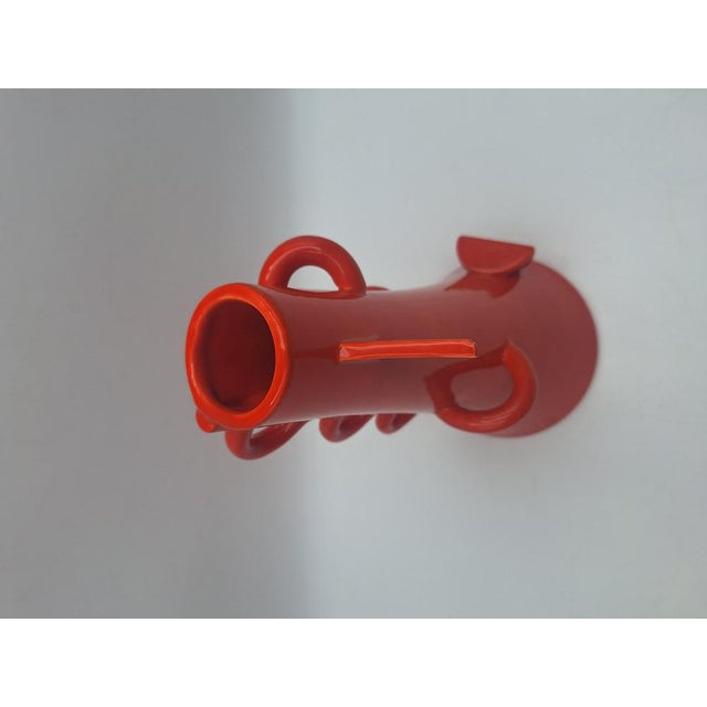 1980s Dealbata 9552 Vase in Orange Glazed Clay by Alessandro Mendini for Zanotta, 1986 For Sale - Image 5 of 7