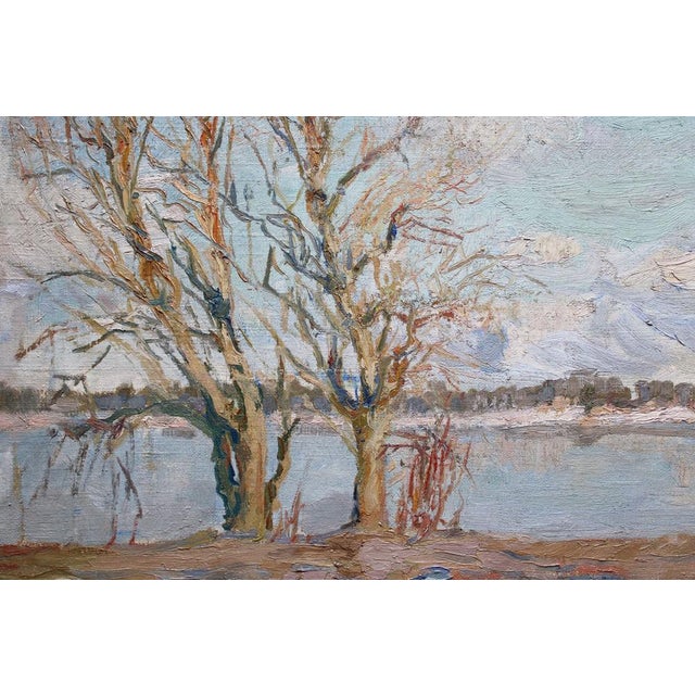 German Dontsov, Early Spring Landscape, Oil on Canvas For Sale - Image 4 of 14