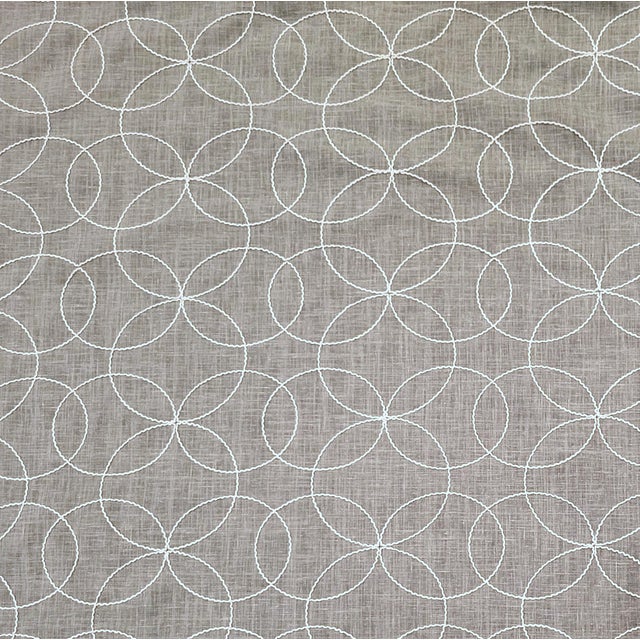 Maxwell "Turning Wheel" Chickadee Embroidered Ringlet Cotton/Linen Blend Fabric- 5 Yards For Sale