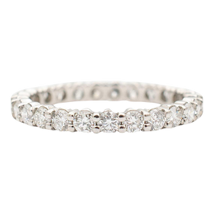 Ladies Platinum Full Eternity 1.03CT Diamond Wedding Band Size 5