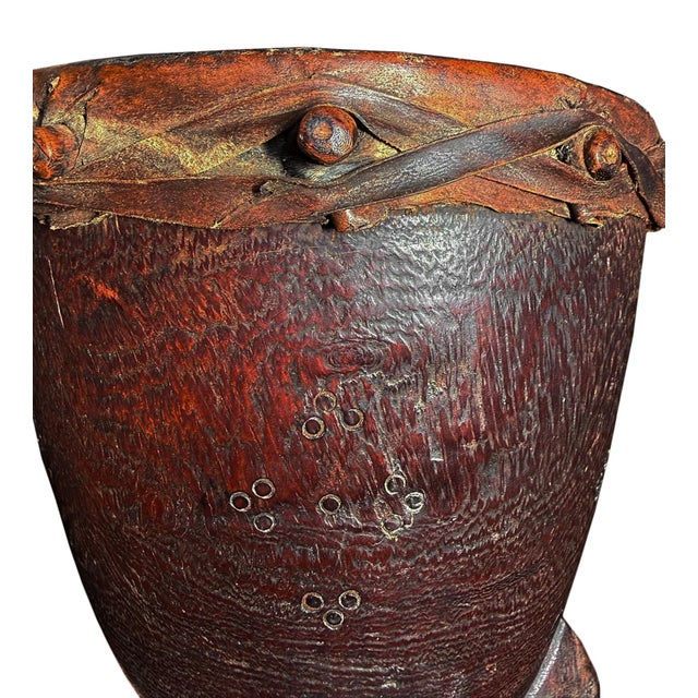 Brown Antique Rare Pygmy Drum Late 1800s For Sale - Image 8 of 8