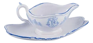 Sauce Boat on Base in Earthenware by Emile Gallé for St Clement, Nancy