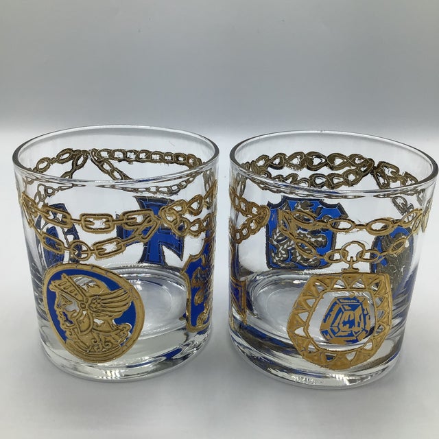Rustic European George’s Briard Medallion Rocks Glasses-Set of 4 For Sale - Image 3 of 12