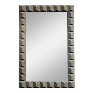 Fossil Stone Mirror, Charcoal - Milano Collection by Oggetti For Sale