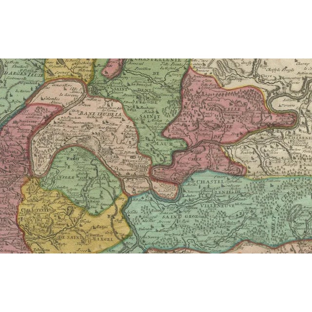 Antique Map of Paris and Its Surrounding Regions by Johann Homann, 1800s For Sale - Image 6 of 9