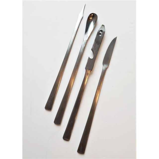 Set of 4 Mid-Century Barware Tools & Cocktail Utensils For Sale - Image 4 of 4