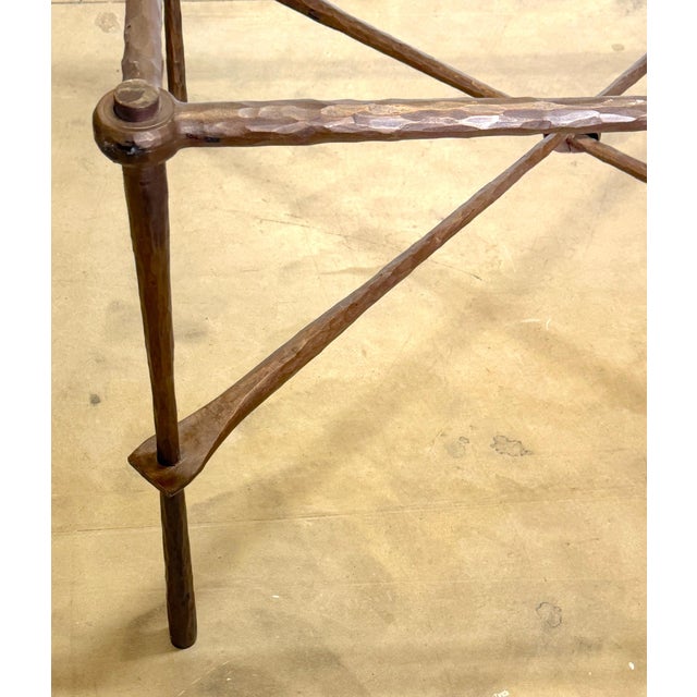 Giovanni Banci for Hermès Hammered Iron & Breccia Rossa Marble Table, Circa 1990 For Sale - Image 11 of 18