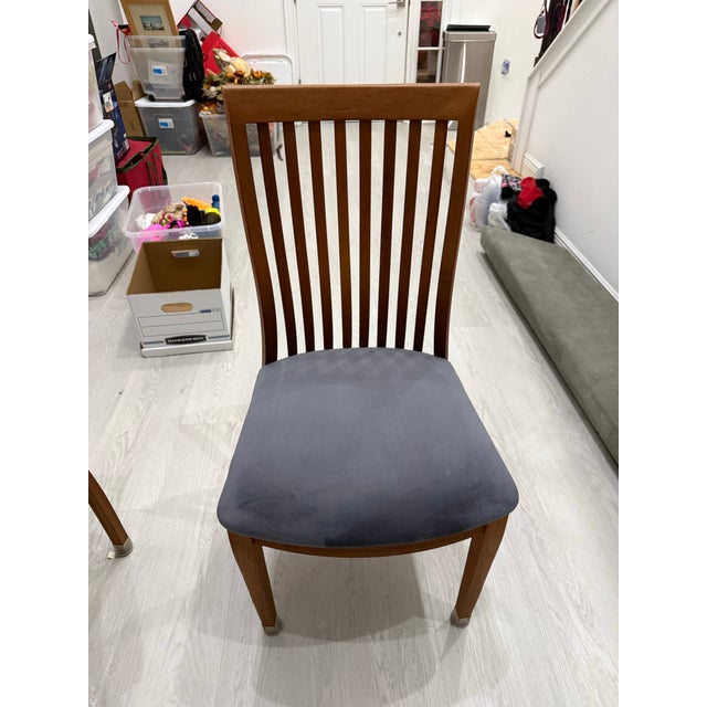 Wood Teak Dining Room Set With 8 Solid Teak Chairs, Buffet and Hutch, 2 Leaves For Sale - Image 7 of 12