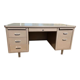 Steelcase Mid Century Modern Steel Desk For Sale