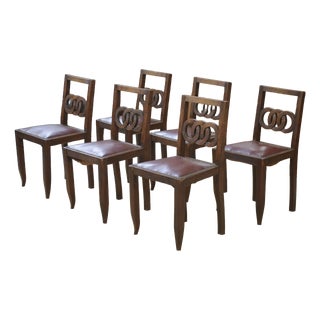 Oak Dining Chairs, 1950s, Set of 6 For Sale