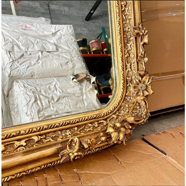 Rococo Baroque Rococo Wall Mirror – Gold Leaf Rectangular For Sale - Image 3 of 3