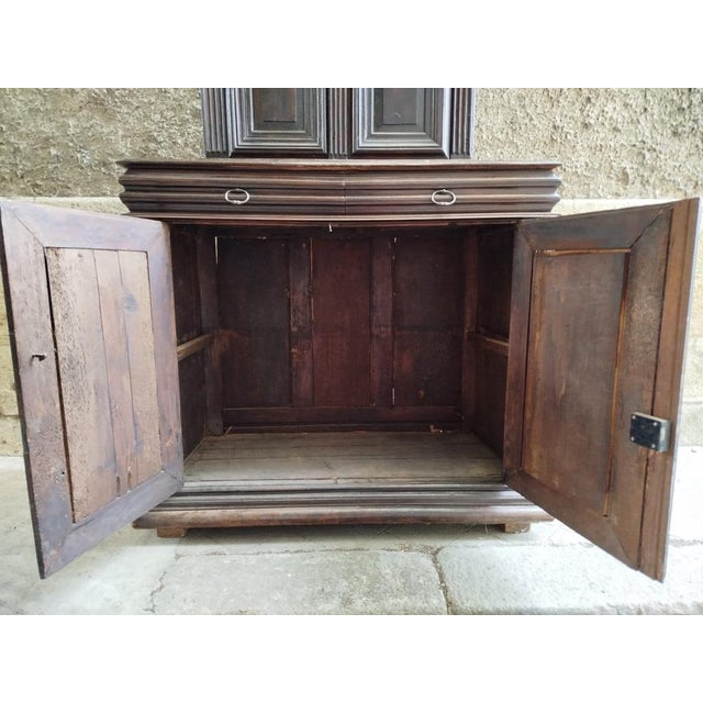 Brown Antique Louis XIII Buffet in Walnut, 1500s For Sale - Image 8 of 9