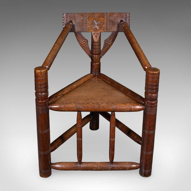 Antique Old Saxon Armchair, English, Oak, Turner's Chair, Elbow Seat, Victorian For Sale - Image 4 of 10