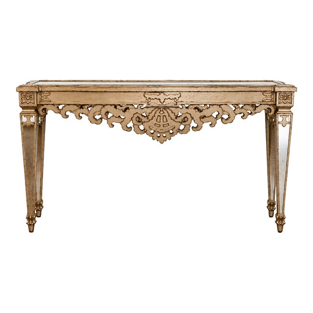 Vintage Ornate Mirrored Console Table – Attributed to Lam Lee – 72" For Sale