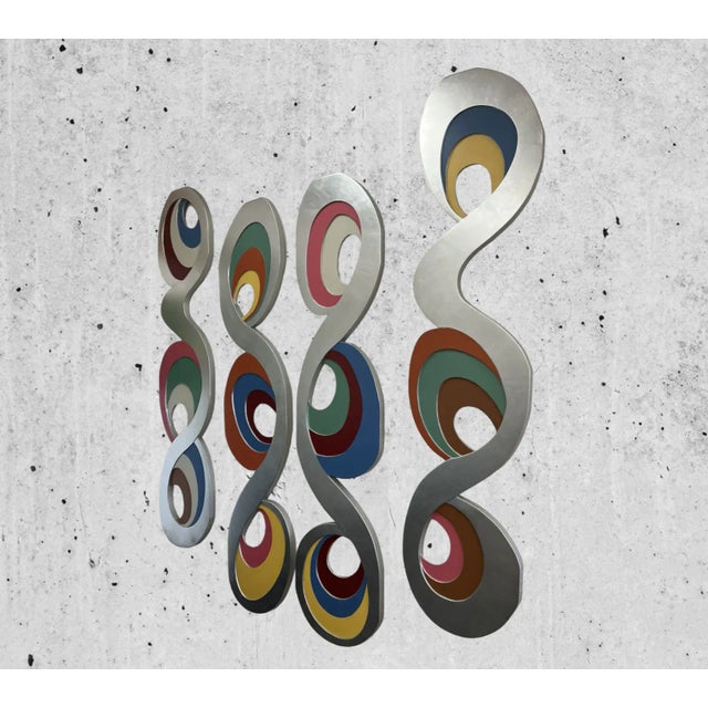Set of 4 Italian Postmodern Wall Art Panels For Sale In West Palm - Image 6 of 12