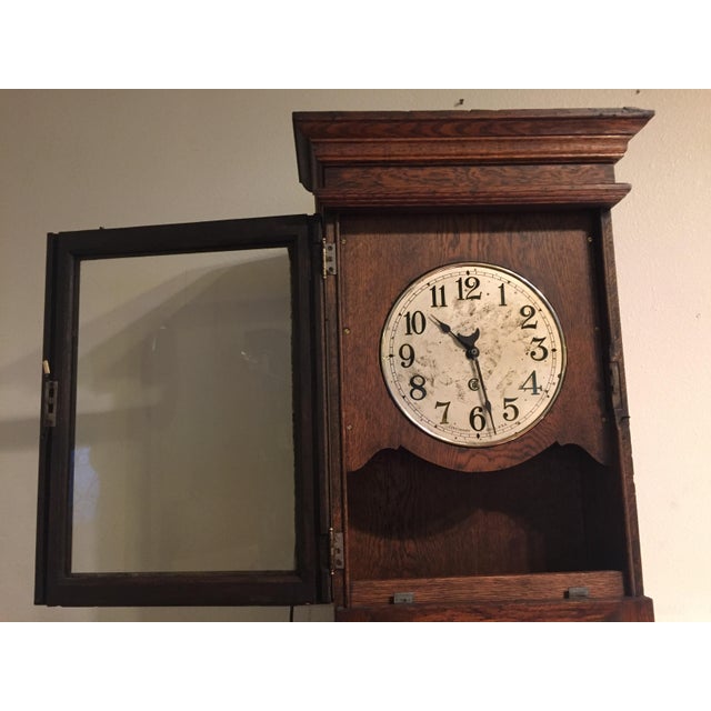 Antique Time Clock Punch Recorder Made of Quartersawn Oak Chairish