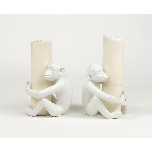 Mid-Century Monkey Candleholders in Ceramic attributed to Vivai Del Sud, Italy, 1970s, Set of 2 For Sale - Image 13 of 16