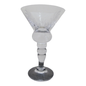 King Gustav III Hovmantorp Sweden Fine Crystal Engraved Stemware Martini Glass