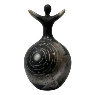 Moulded & Carved Resin Sculpture with Silver Gloss Finish, 1990s For Sale