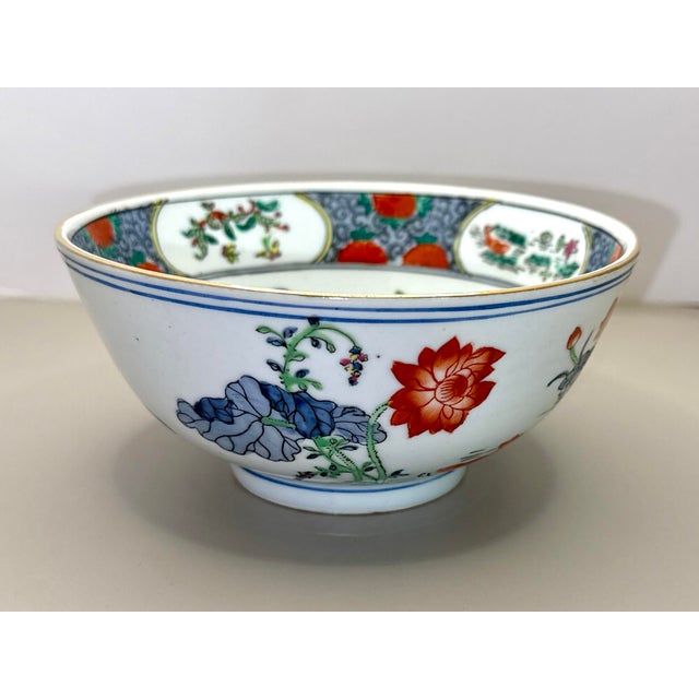 Chinoiserie Late 20th Century Chinese Floral Porcelain Bowl For Sale - Image 3 of 9