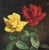 Wolfgang Grünberg, Two Roses with Bumblebee, 1960s, Oil on Canvas, Framed For Sale - Image 4 of 9