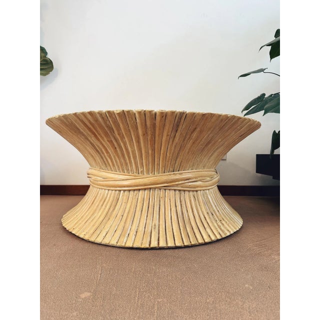 Beige 'Sheaf of Wheat' Low Table Attributed to McGuire For Sale - Image 8 of 12