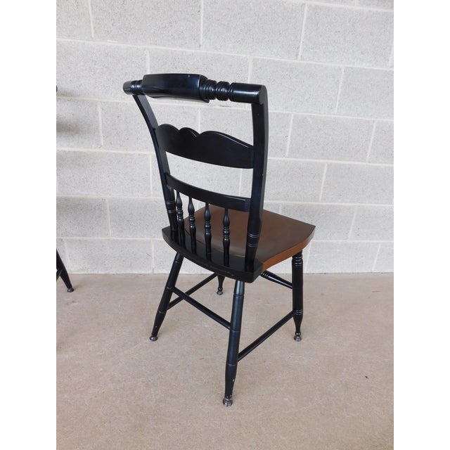 L Hitchcock Maple Stenciled Eagle Back Tavern Inn Chairs - Set of 3 For Sale - Image 17 of 17
