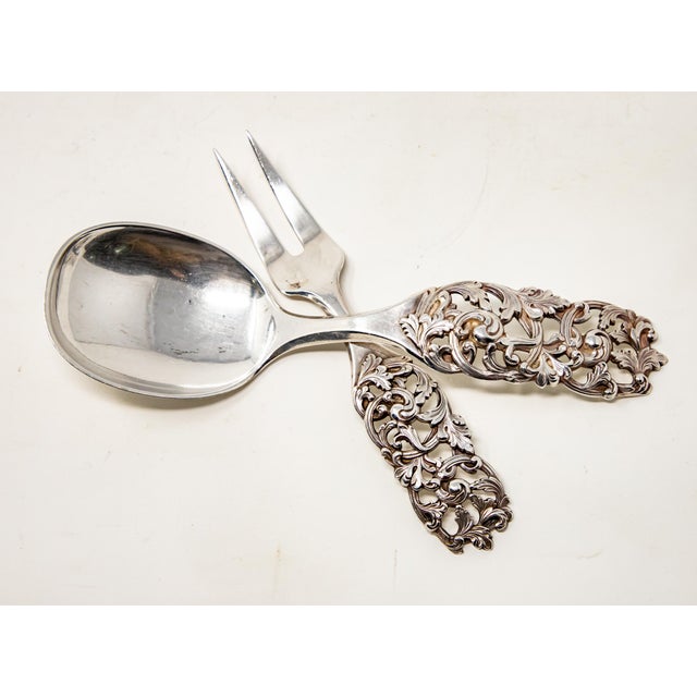Mid 20th Century Sterling Silver Salad Cutlery, Norway- 2 Pieces For Sale - Image 4 of 12