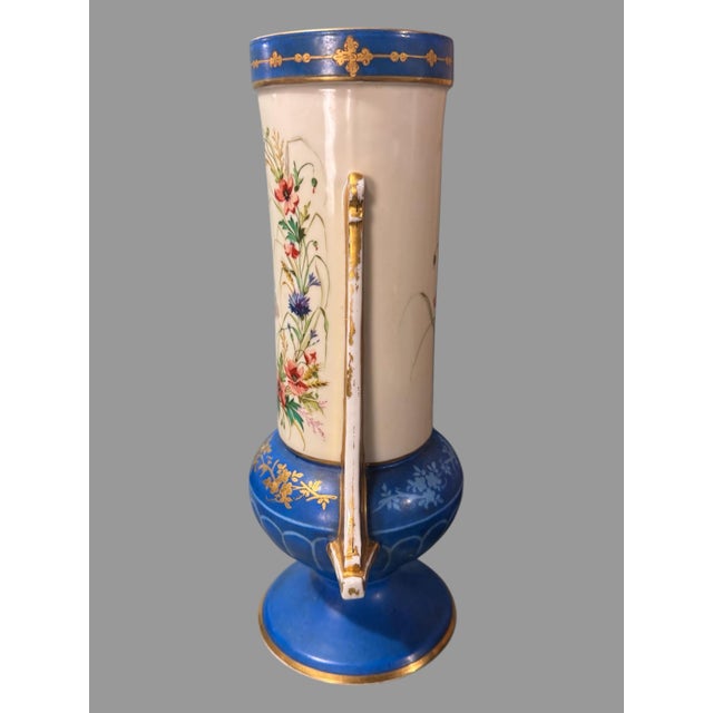Ceramic Antique Victorian Hand Painted Floral & Gilt Decorated Old Paris Porcelain 12.5" Vase For Sale - Image 7 of 8
