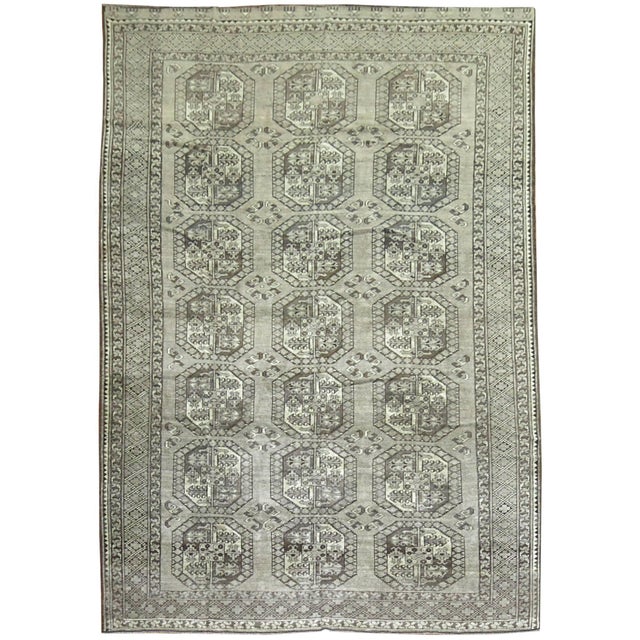 Zabihi Collection Vintage Ersari Tribal Room Size Rug in Gray and Brown - 8' x 12' For Sale - Image 15 of 18