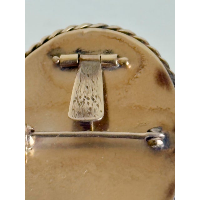1940s 14k Gold Edwardian Style Shell Cameo Habillé Convertible Brooch Pendant For Sale - Image 9 of 9